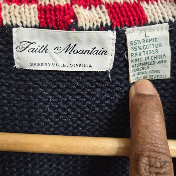 Faith Mtn. Womens Vintage 90s Novelty Cottage School Teacher Cardigan Sweater L - Picture 8 of 11
